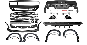 Ikon Motorsports Front+Rear Bumper Cover+Lip+V1 Diffuser PP (08-14 Challenger)