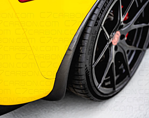 C7 Carbon Carbon Fiber Rear Mudflaps – Rear Section (C6 Corvette)