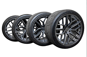 Steeda Trident Gloss Titanium HPDE Wheel & Tire Package 19x11 (Mustang 05-22)