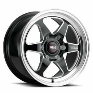WELD Ventura 6 Drag Gloss Black Wheel Pair with Milled Spokes (17x7 | 6x139.7 BC (6x5.5) | +0 Offset | 4.00 Backspacing GMC Sierra 1500 04-Present,  Chevrolet Silverado 1500 04-Present)