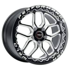 WELD Laguna Beadlock Drag Gloss Black Wheel Pair with Milled Spokes  (17x10 +45 7.25 BS Camaro 5th 6th Gen / CTSV Gen 2)